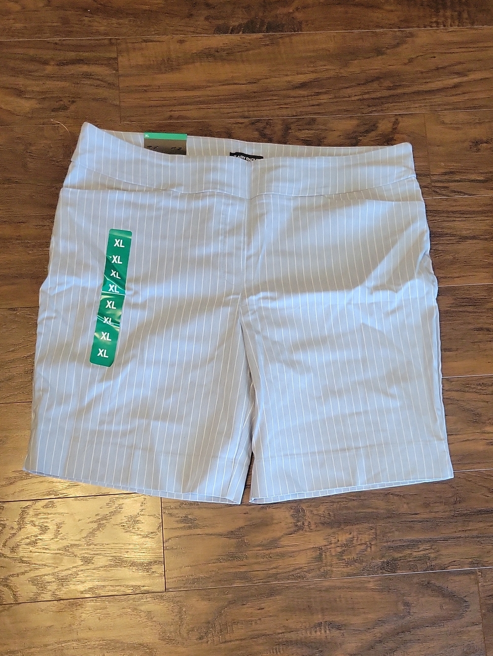 Women’s White Pinstripe Shorts